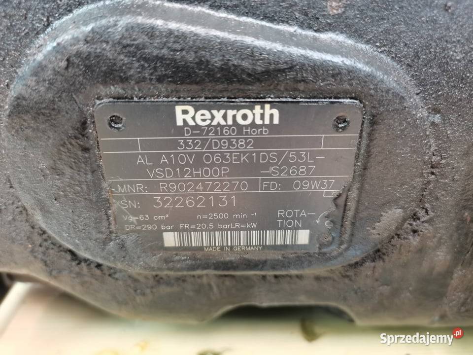 Pompa hydrauliczna Rexroth AL A10V063EK1DS35L wielkopolskie Wilkowo
