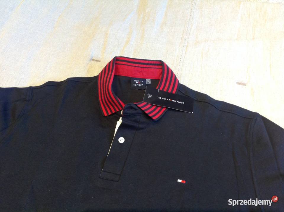 Czarna Koszulka Polo Męska Tommy Hilfiger XXL Nowa Sól