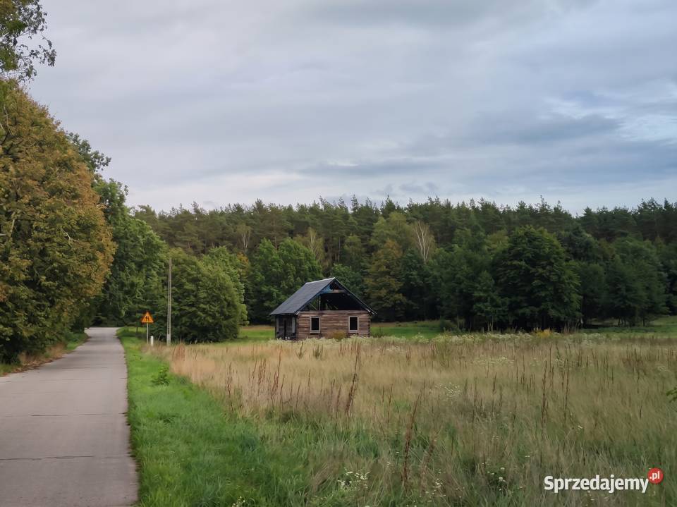 Działka z drewnianym domem Emilianówka gmina