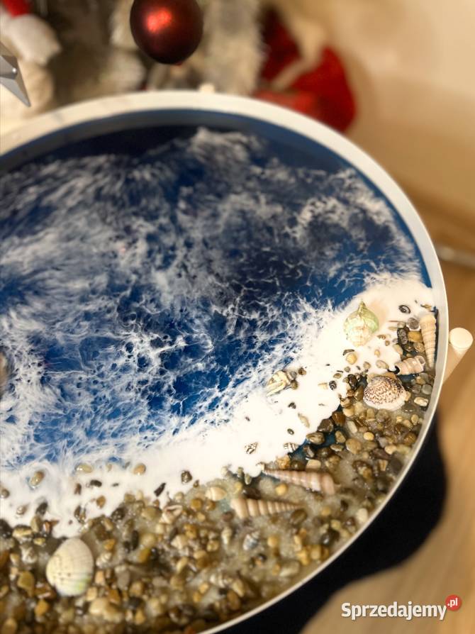 Stolik kawowy z tacą z zywicą epoksydową Wrocław