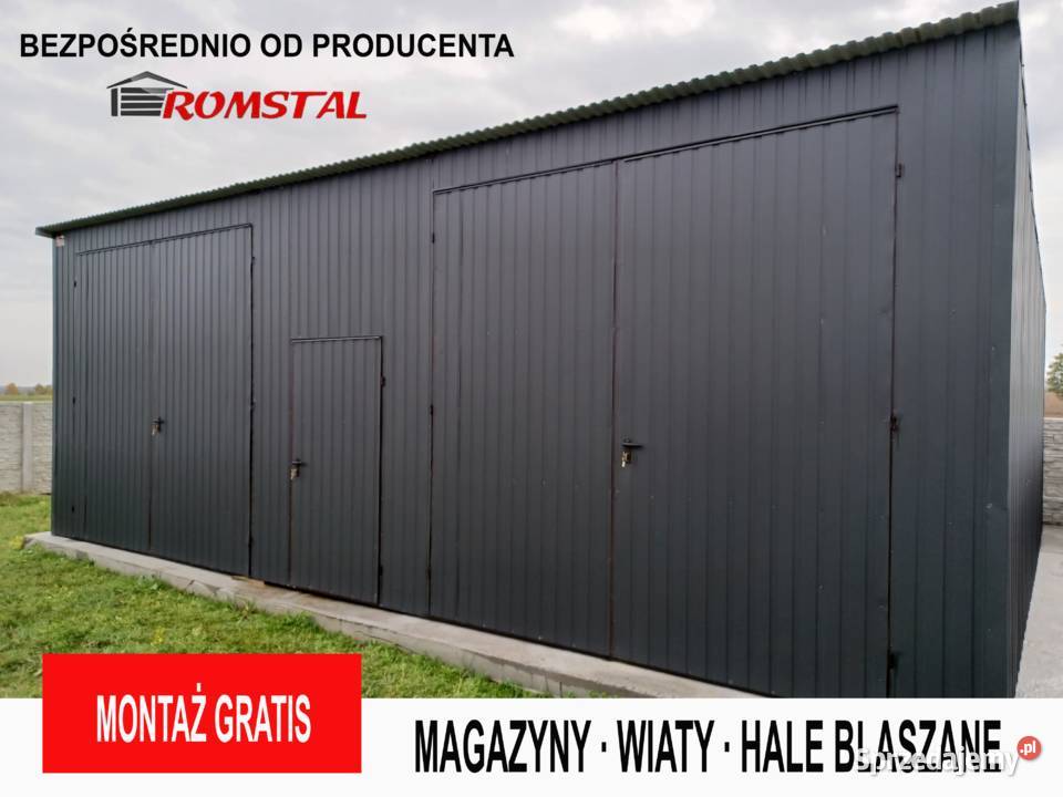 Garaż Blaszany Wiata Grafit RAL Wiata Hala