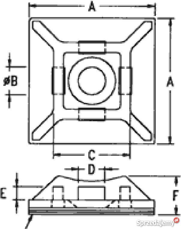 Uchwyt samoprzylepny do opaski 4mm 19x19mm 10 Pozostałe Wyszków sprzedam