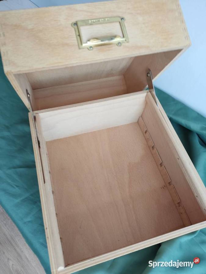 Skrzynka katalogowa drewniana Soennecken opolskie Głuchołazy