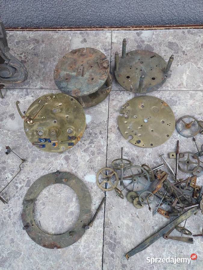 Zestaw części elementy mechanizmu starego zegara sprzedam