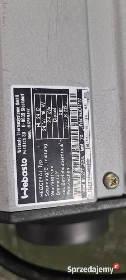 Ogrzewanie Postojowe Webasto HL24 24V 18w 24kw Swadzim