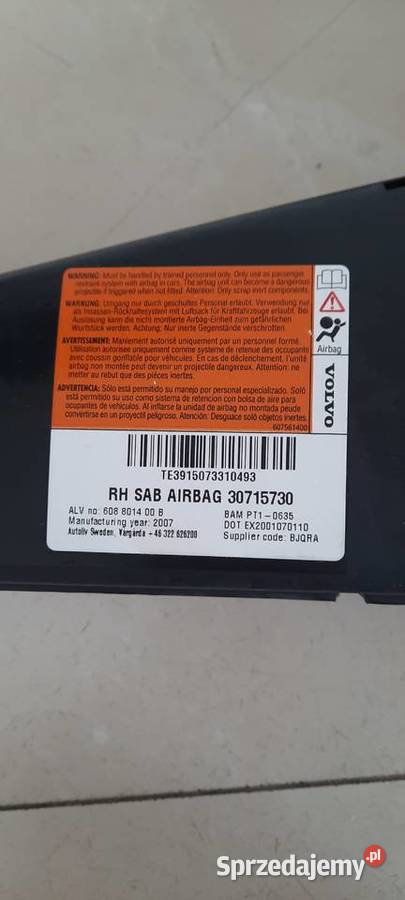 Poduszka powietrzna prawa lewa airbag fotela poduszki powietrzne