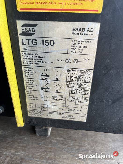 Spawarka inwertorowa ESAB LTG 150 Szwedzka Tuliszków
