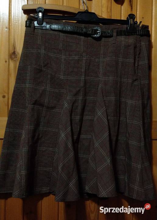 Spódnica plisowana w kratkę brązowa M L 38 40 Warszawa