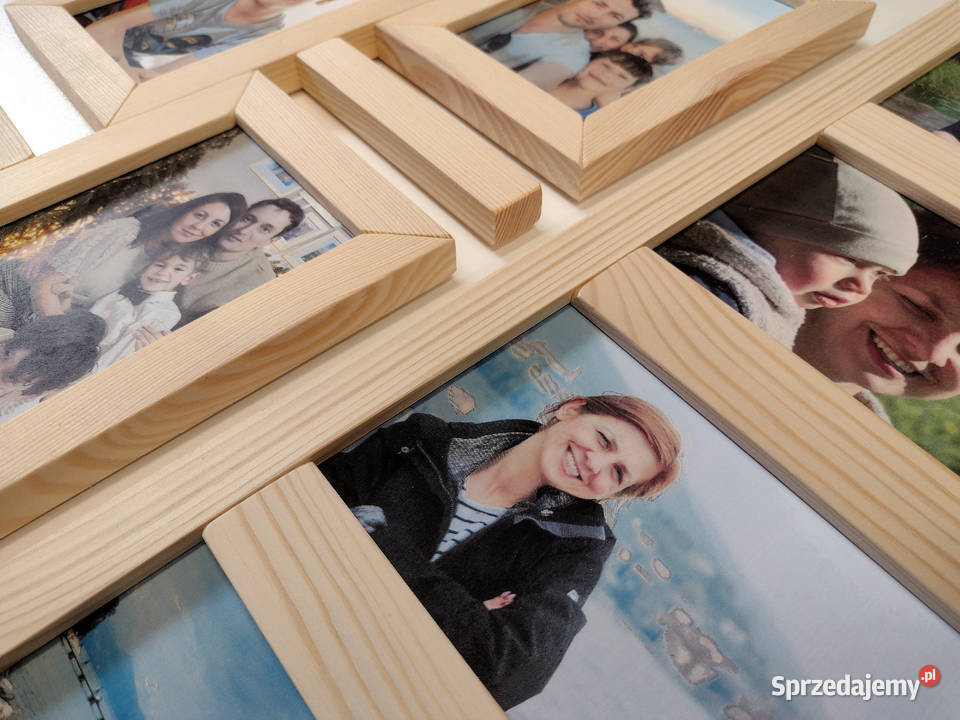 Drewniana Multirama Ramka Na 10 zdjęć 10x15