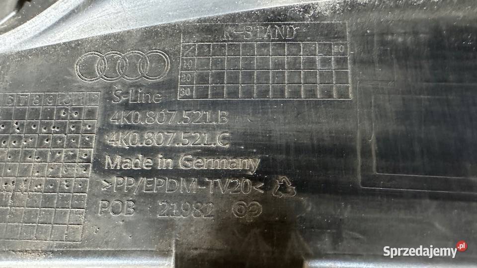 AUDI A6 C8 KOMBI SLINE ZDERZAK TYLNY 4K0807521B osobowe Gorzów Wielkopolski