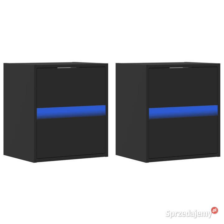 Ścienne szafki TV z LED 2 czarne 41x31x45