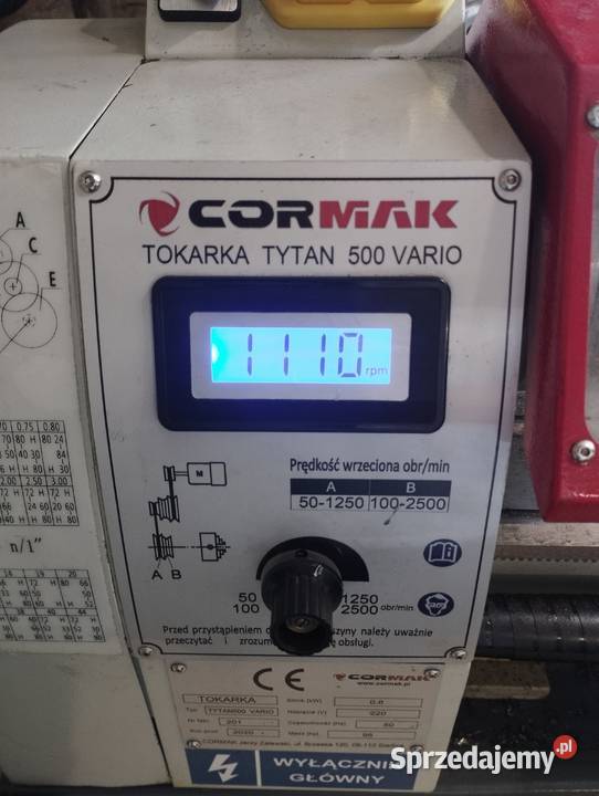 Mini tokarka Cormak Tytan 500 Vario nowa Biznes i Przemysł Pionki