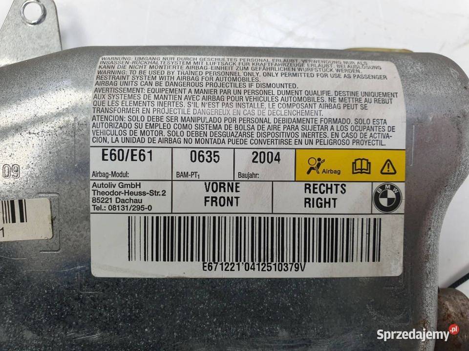 PODUSZKA AIRBAG BMW E 90 R601190500C osobowe Pozostałe Lipno