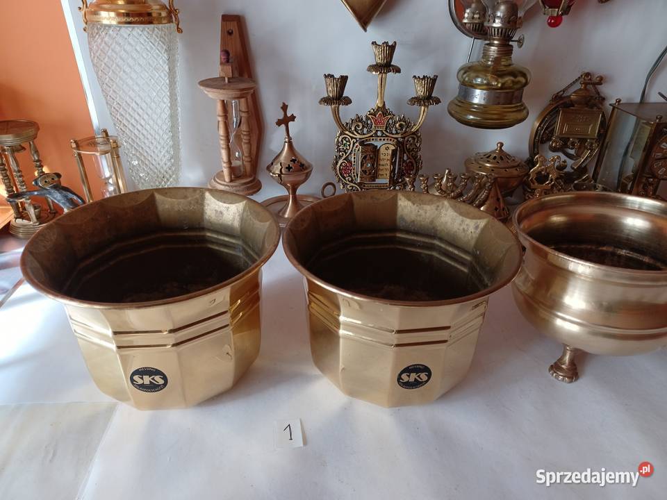 Komplet dwóch mosiężnych pięknych donic Kolekcja Wyposażenie wnętrz Poznań