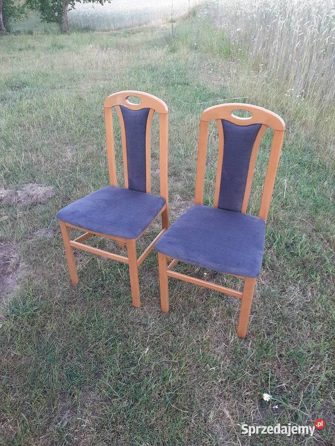 Drewniane krzesło 2 Odnowiona tapicerka Kartuzy