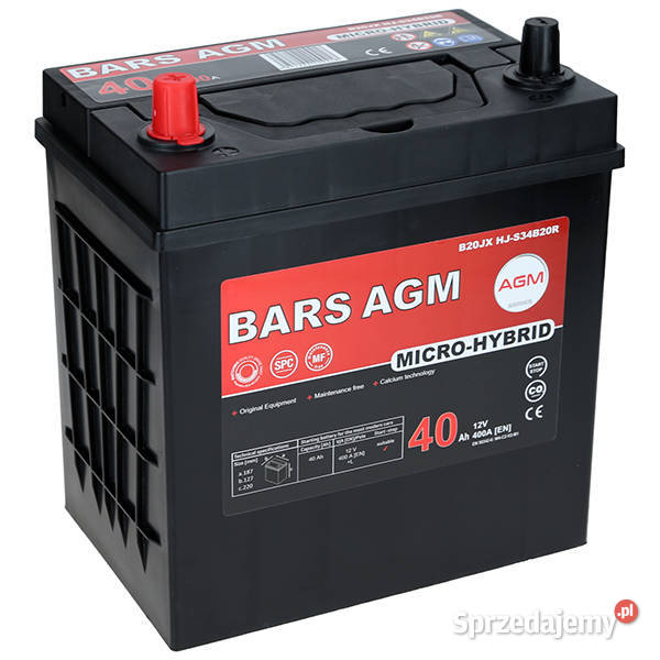 Akumulator Bars HYBRID AGM LINE 12V 40Ah 400A L osobowe Jelcz-Laskowice