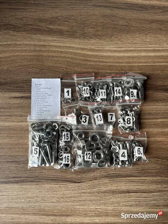 NOWY KOMPLET ŚRUB ŚRUBY NIERDZEWNE WSK 125 KOS Bielsko-Biała