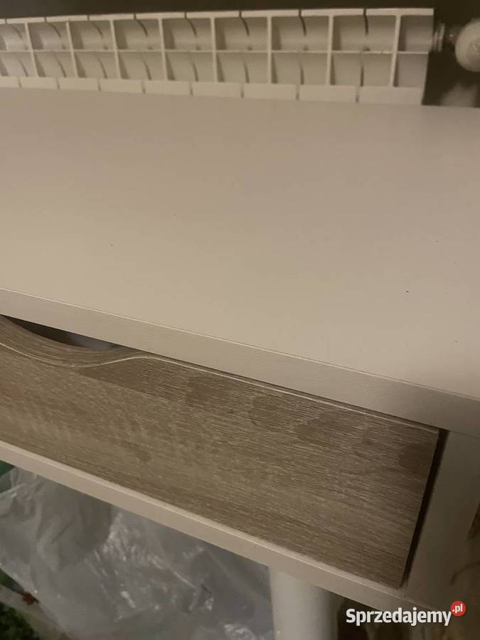 Biurko scandi białe z beżem 50cm Warszawa sprzedam