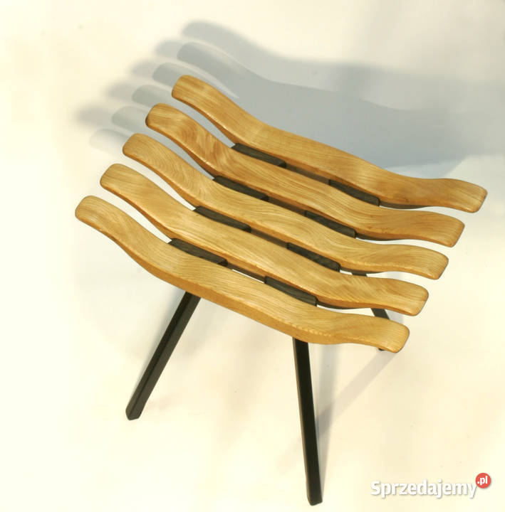 stołek taboret wygodny profilowany naturalny dąb Warszawa