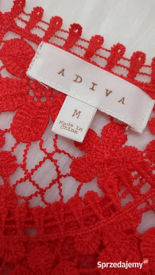 Czerwona bluzka z koronką ADIVA rozmiar M Rozmiar 38(M)