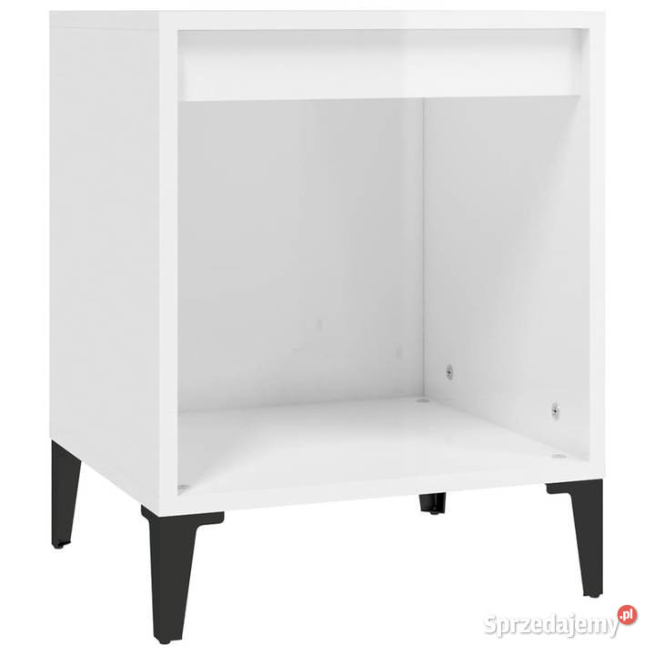 Szafki nocne 2 białe wysoki połysk 40x35x50 mazowieckie Warszawa