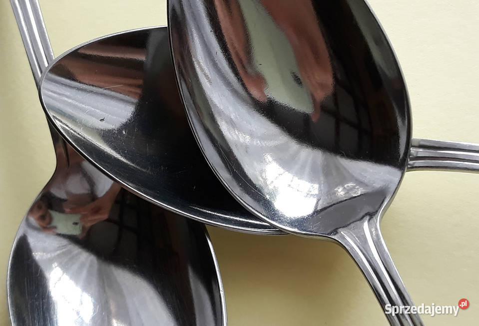 Duże łyżki obiadowe 3 SATURN sztućce PRL