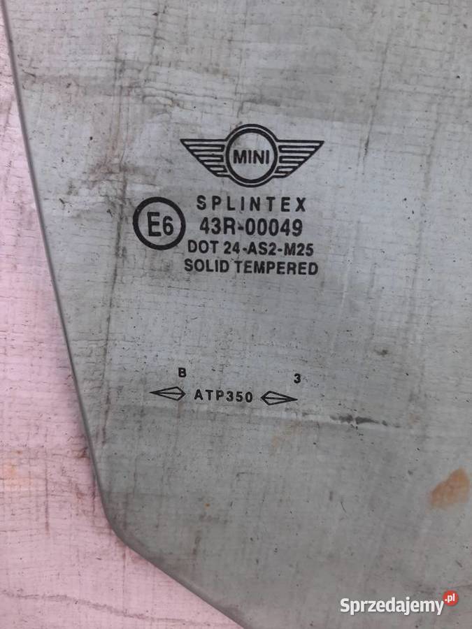 Mini One Cooper R50 53 Szyba drzwi przednich Boczne (drzwi) Ksawerów