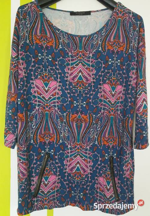 M 4042 kolorowa tunika Resserved Bluzki i koszule