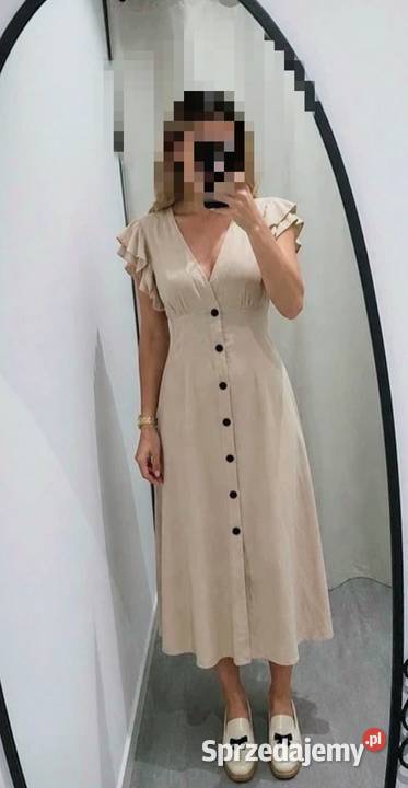 Sukienka letnia MIDI falbany Zara L Spódnice i sukienki Poznań