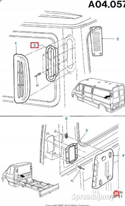 KRATKA WENTYLACYJNA LEWY TYŁ FORD TRANSIT 9400