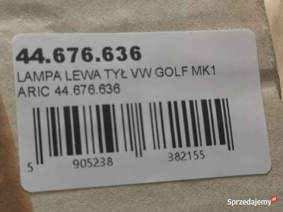 LAMPA LEWY TYŁ VW GOLF I 19801984 NOWA ARIC