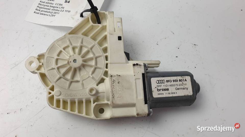 SILNICZEK SZYBY LP 8K0959801A AUDI S4 B8 Lipno