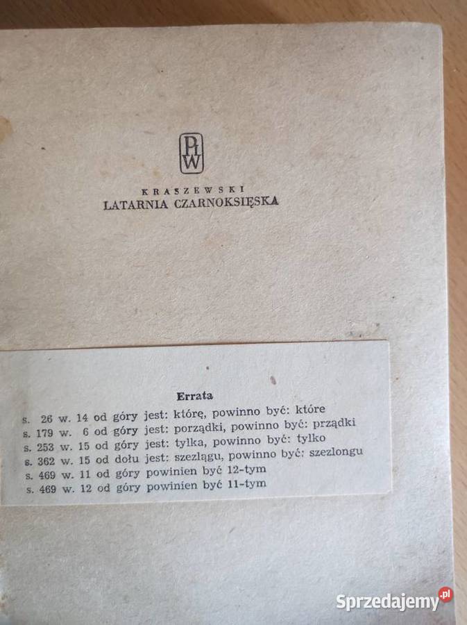 Latarnia czarnoksiężnika JI Kraszewski miękka sprzedam