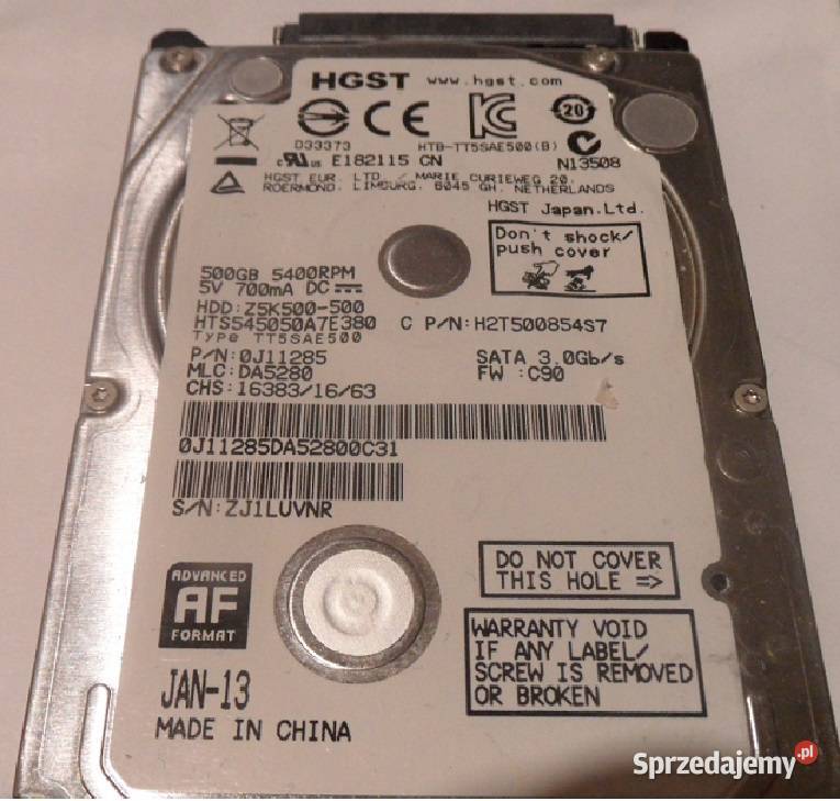 Dysk twardy HGST HTS545050A7E380 500GB SATA II Dyski mazowieckie Warszawa