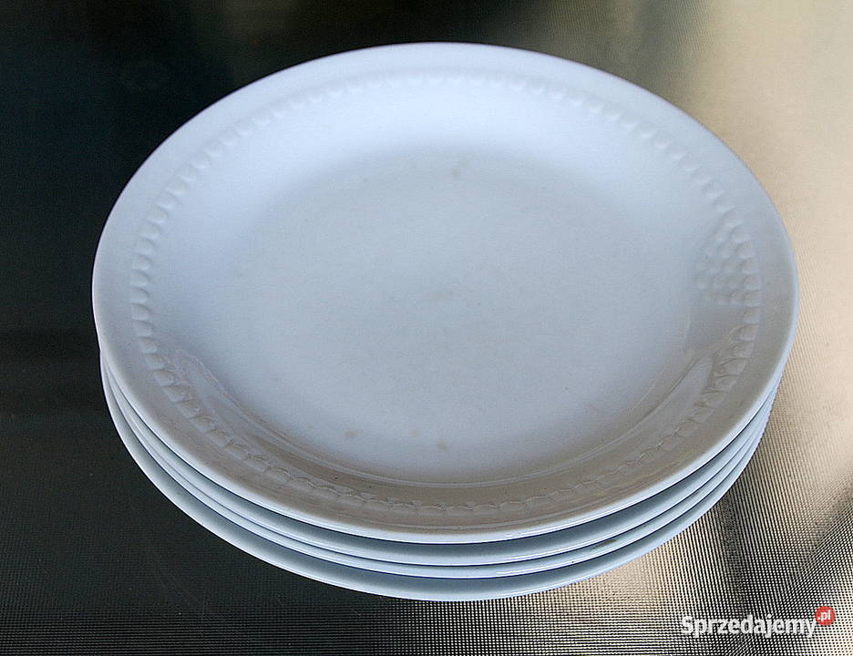 Białe talerze deserowy 185 4 sztuki porcelana Warszawa