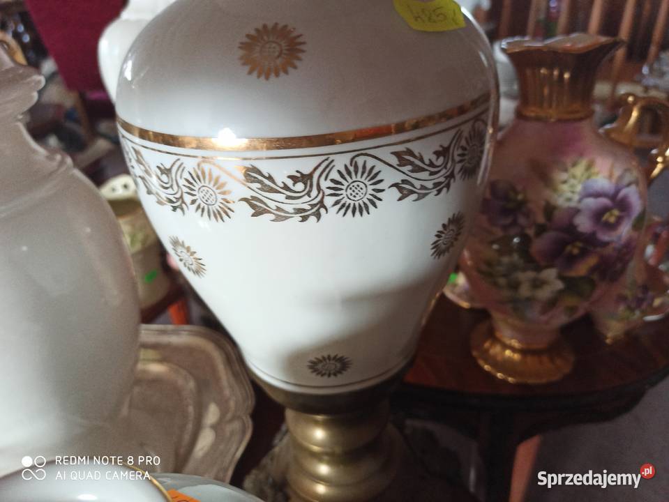 lampa z mosiądzu i porcelany Porcelana i szkło Gdańsk sprzedam