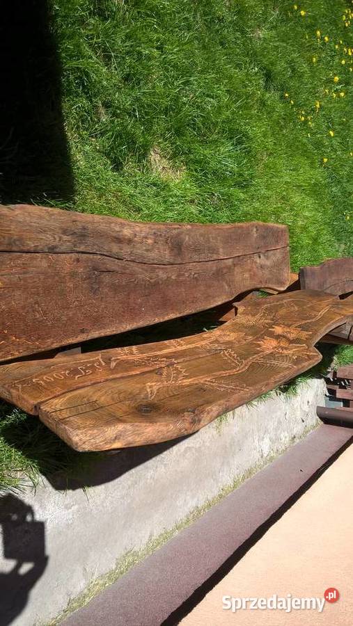 Sprzedam komplet ogrodowy dębowy rzeźbiony Lipno