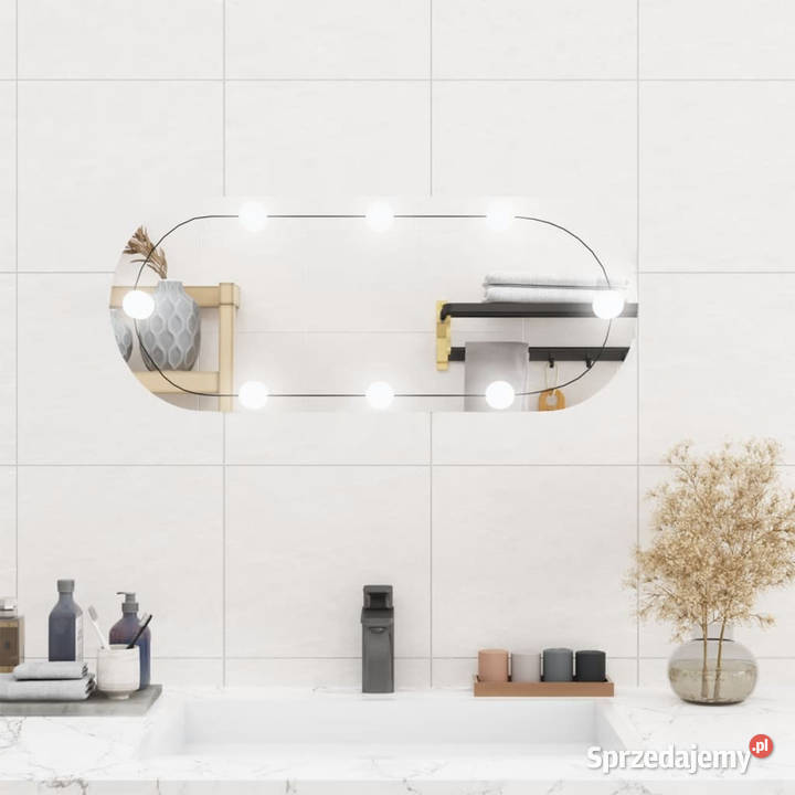Lustro ścienne z LED 30x70 szklane owalne sprzedam