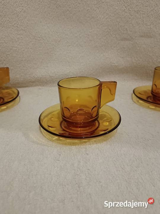 Filiżanki do espresso szkło bursztynowe miodowe Gorzów Wielkopolski