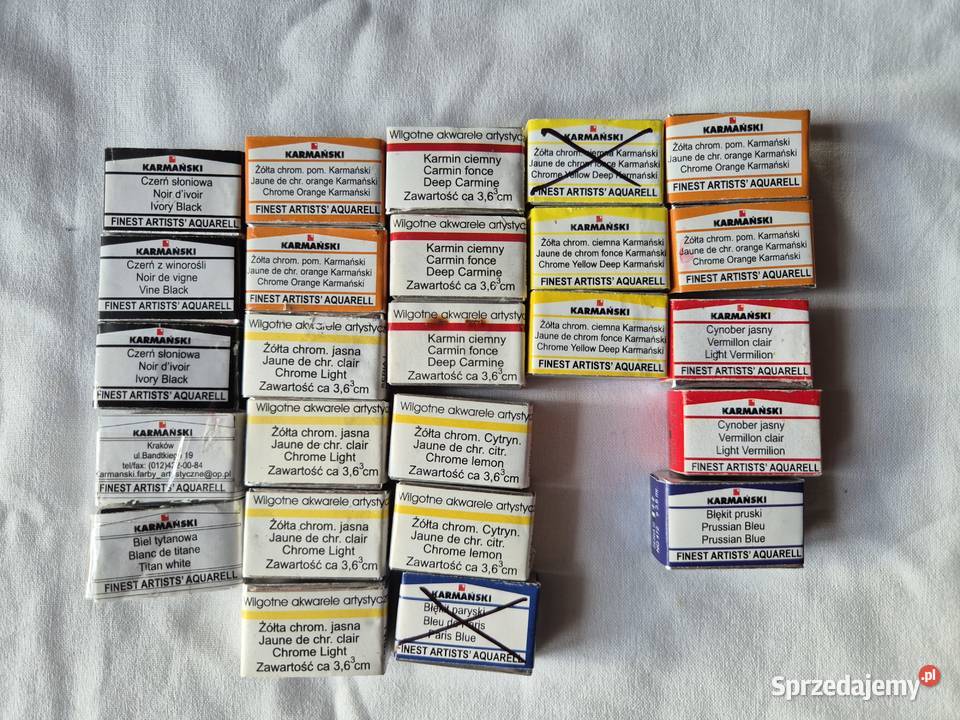 Farby akwarelowe Karmański nowe kostki 25 sztuk