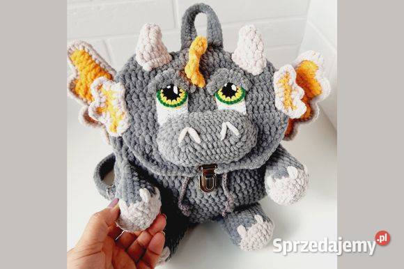 Szydełkowy plecak smok dzieci plecak dino 2 lata+