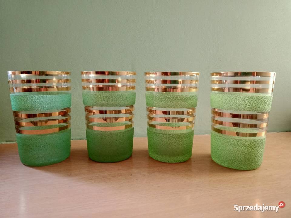 Szklanki ozdobne PRL Łódź sprzedam