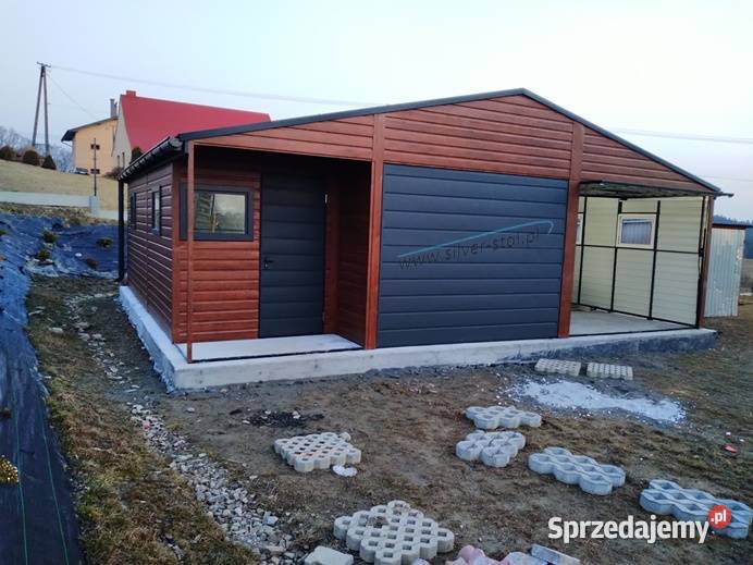 Garaż blaszany drewnopodobny z wnęką 8x6 8x5 8x7 łódzkie Brzeziny