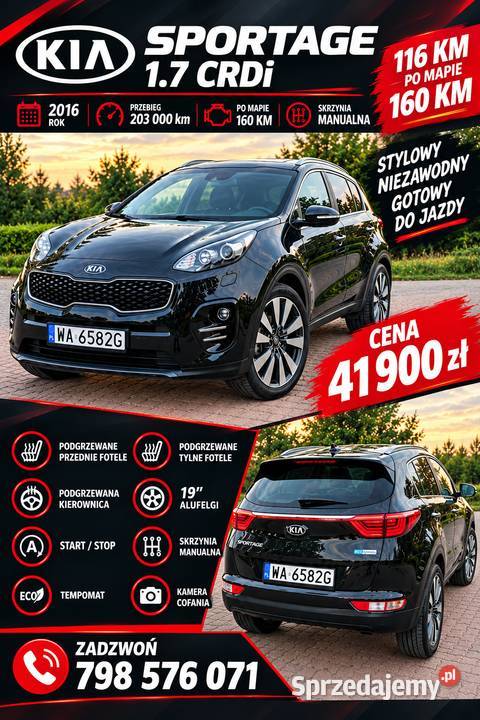 Sprzedam KIA SPORTAGE 17 CRDi 116 mapie 160 przyciemniane szyby Grodzisk Mazowiecki