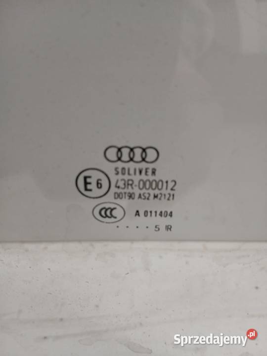 Szyba Drzwi Prawa Tylna Audi A4 B6 04 Opuszczana Bralin