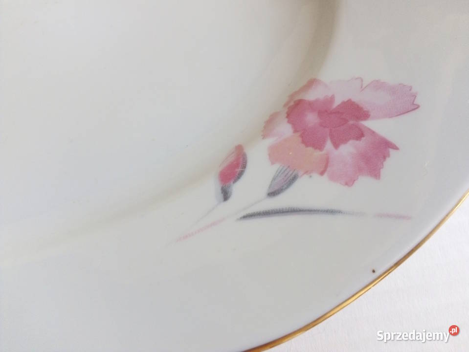 półmisek Ćmielów vintage PRL biały Częstochowa