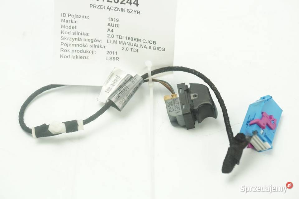 8K0959855A A4 B8 PRZEŁĄCZNIK SZYB Lipno sprzedam