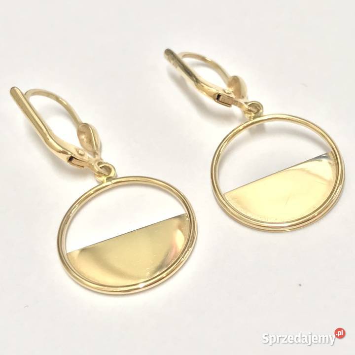 Złote kolczyki 585 14K HalfMoon minimalistyczne Warszawa