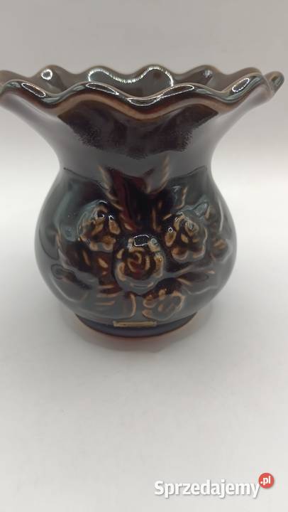 Brązowy wazon ceramiczny Sweden Zamość
