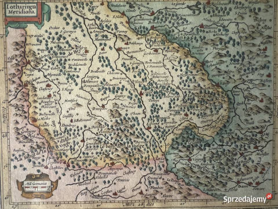 Antyczny Miedzioryt Lotharingia Meridiona XVII w śląskie